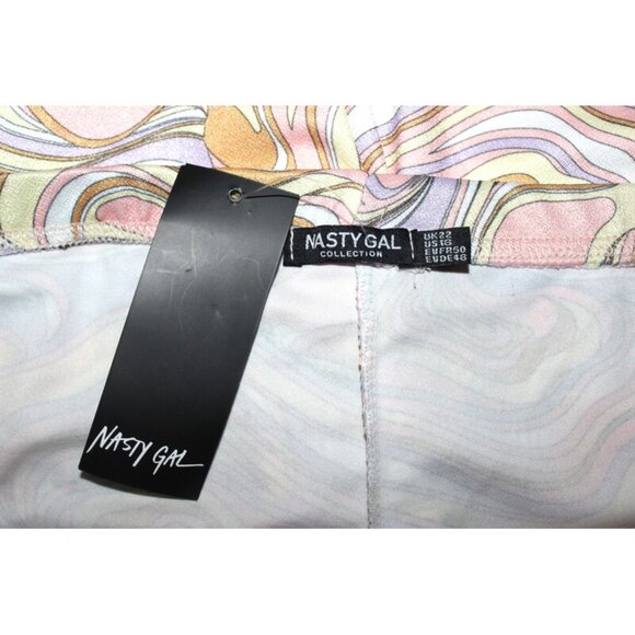 nwt NASTY GAL Marble-Print High-Waisted Pull-On Flare Pants - Plus Size 18 - Picture 8 of 13